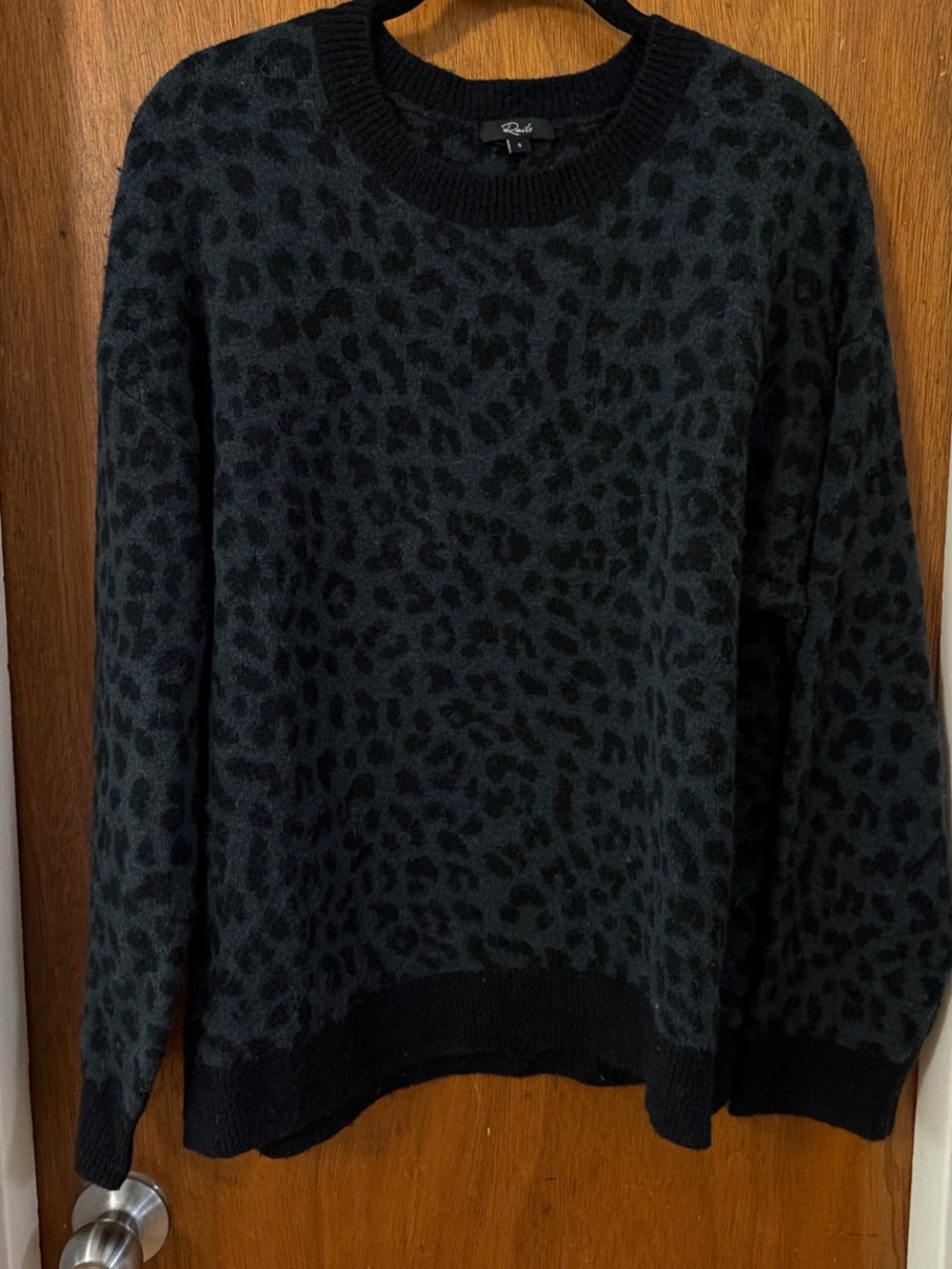Rails Black & Charcoal Leopard Crewneck Sweater